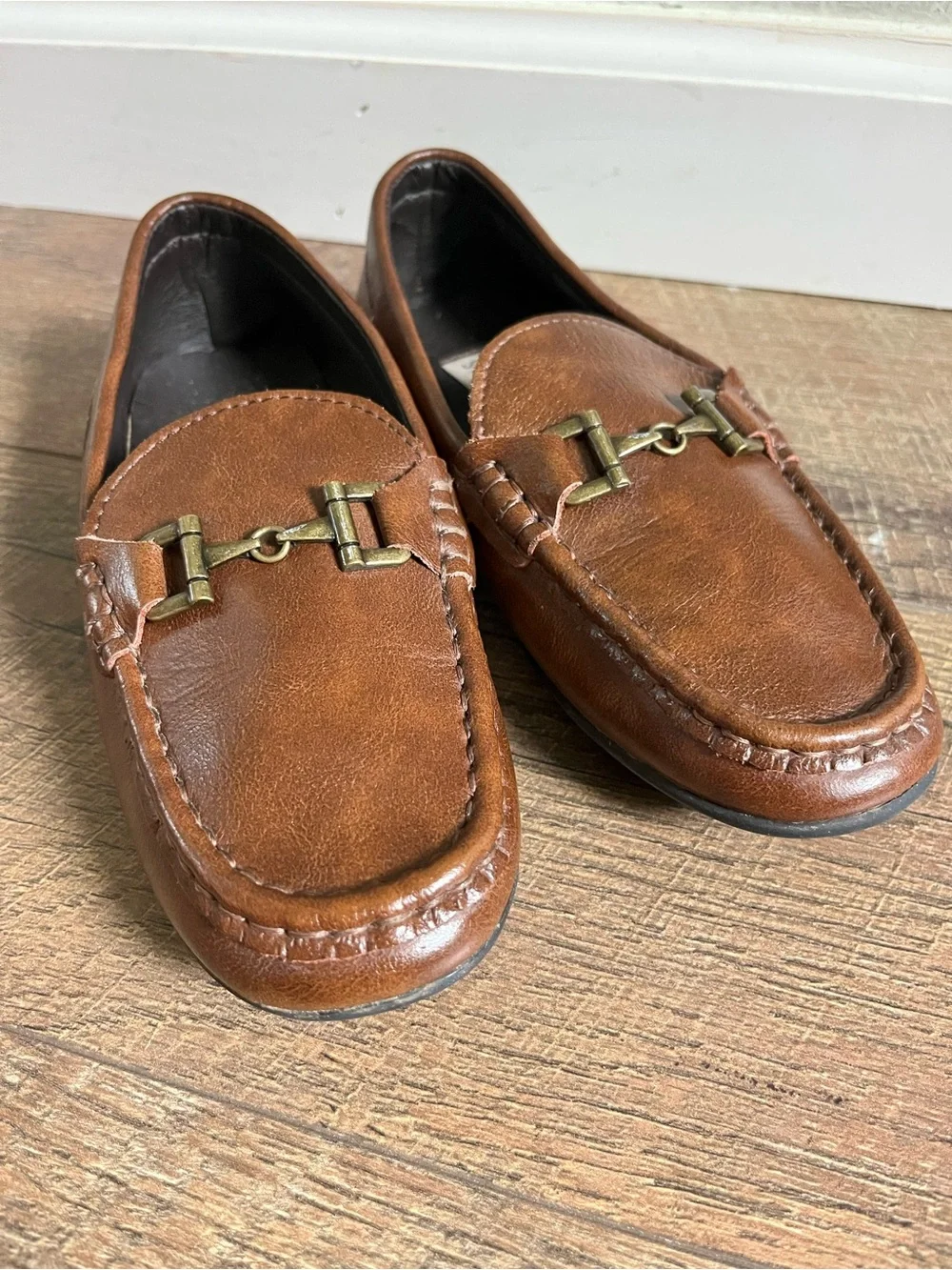 Steve Madden loafers Chapman boys brown dress shoes size 2